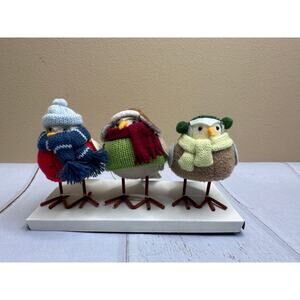 3pk Wondershop Winter Weather Featherly Friends Fabric Figurines New